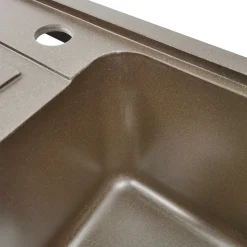 Aquamarin® Granitspüle Mit Siphon Und Armatur - In Braun, 76x46cm, Abtropffläche, Rechteckig, Gesprenkelt, In 5 Farben - Spülbecken, Einbauspüle, Küchenspüle, Einzelbecken, Verbundspüle -Garten- & Gewächshäuser Geschäft bb01e4f64c3dbe12aa98e7501038422e