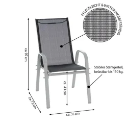 VCM 4er Set Stapelstuhl Rahmen Hellgrau Textilene Schwarz Gartenstuhl Stapelsessel 13 VCM 4er Set Stapelstuhl Rahmen Hellgrau Textilene Schwarz Gartenstuhl Stapelsessel -Garten- & Gewächshäuser Geschäft bb0d64632460725b232d049f1b9fe7db