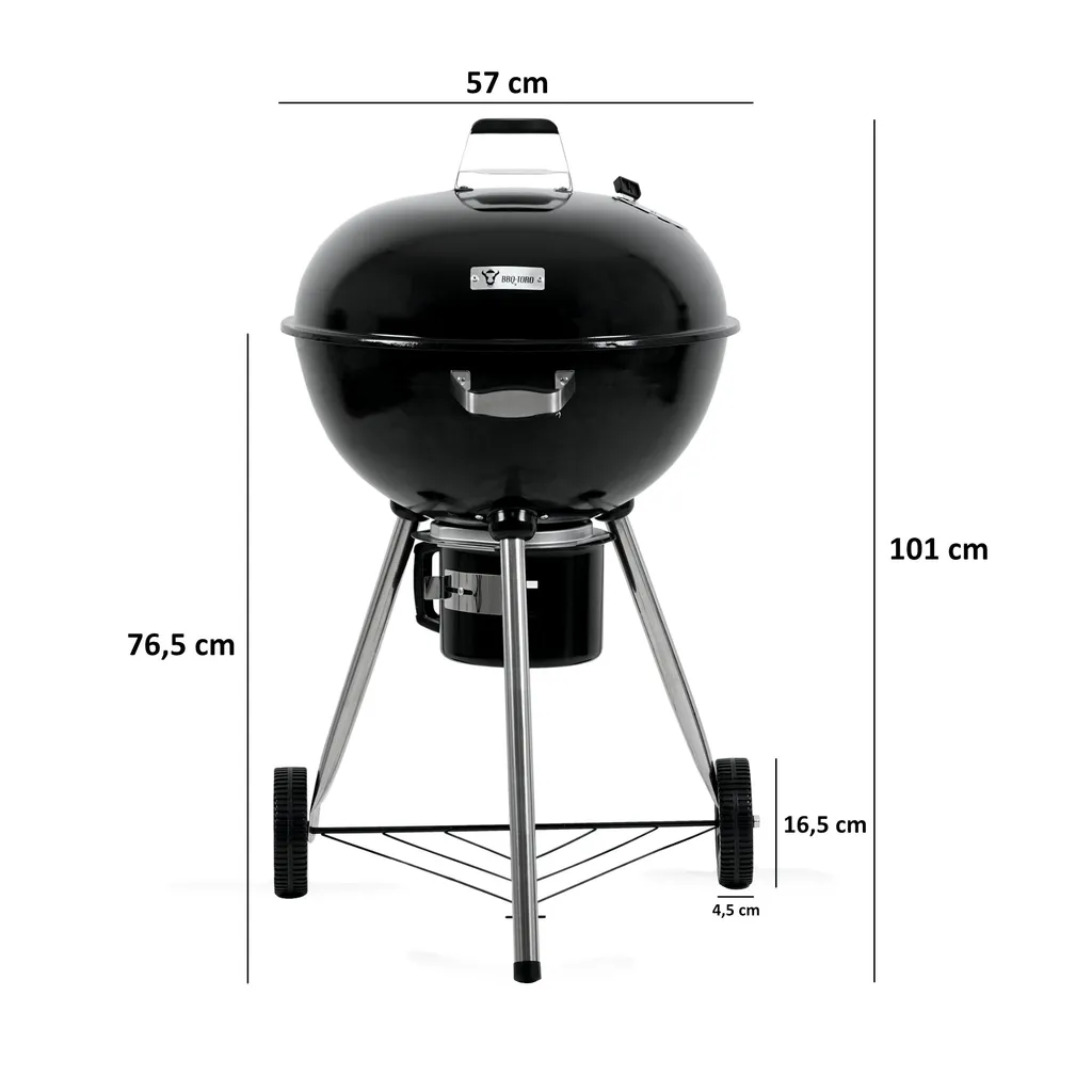 BBQ-Toro Kugelgrill Ø 57 Cm | Grillfläche Ø 53,5 Cm | BBQ Kugelgrill Holzkohle 4 BBQ-Toro Kugelgrill Ø 57 Cm | Grillfläche Ø 53,5 Cm | BBQ Kugelgrill Holzkohle – Bild 4
