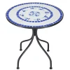 Deuba Mosaiktisch 60 Cm Rund Metall Wetterfest Mosaik Garten Balkon Terrasse Tisch Gartentisch Balkontisch Gartenmöbel