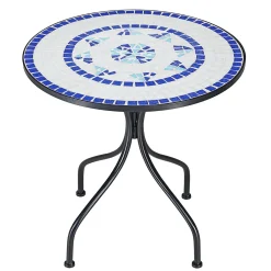 Deuba Mosaiktisch 60 Cm Rund Metall Wetterfest Mosaik Garten Balkon Terrasse Tisch Gartentisch Balkontisch Gartenmöbel