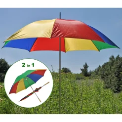 Haushalt International Strandschirm 125cm Regenschirm 2in1 Sonnenschirm Regenbogenfarben Mit 8 Rippen -Garten- & Gewächshäuser Geschäft bb9a08bee137022756db52e395b7407b