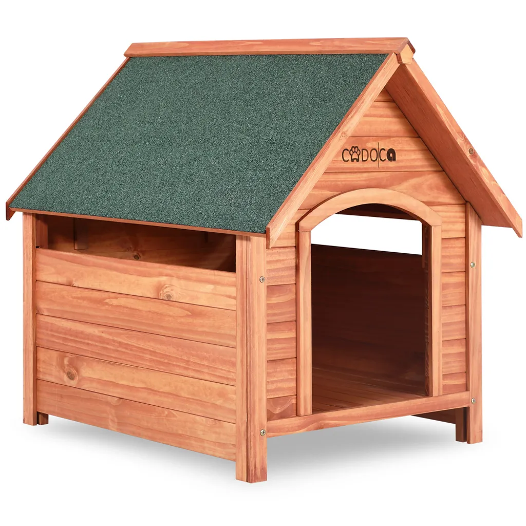 Deuba Cadoca Hundehütte FSC®-zertifiziertes Massivholz 82x72x85cm Dachluke Spitzdach Garten Hundehaus Tierhaus Wetterfest 13 Deuba Cadoca Hundehütte FSC®-zertifiziertes Massivholz 82x72x85cm Dachluke Spitzdach Garten Hundehaus Tierhaus Wetterfest – Bild 13