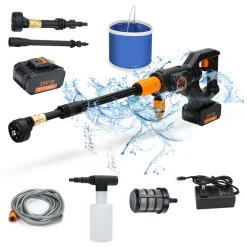 Lospitch Akku Hochdruckreiniger Für Auto 20V Schlauch Hochdruckpistole Kabellos Druckreiniger Spritzpistole Mit 5M Flächenreiniger -Garten- & Gewächshäuser Geschäft bc0b8aaf9c208e866e33fb21483e251a