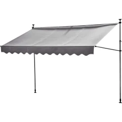 Countryside® Balkonmarkise Klemmmarkise | Markise | Grau 250 X 150 Cm