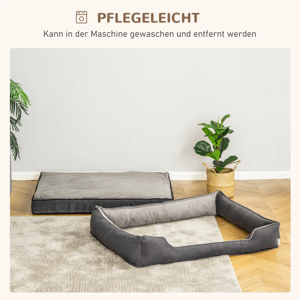 PawHut Hundebett Hundematte Haustierbett Hundematratze Bezug Abnehmbar Waschbar Hundebett Tierbett Hundesofa Haustierbett Für Hunde Katzen Memory-Schaum Grau 110 X 85 X 28 Cm 6 PawHut Hundebett Hundematte Haustierbett Hundematratze Bezug Abnehmbar Waschbar Hundebett Tierbett Hundesofa Haustierbett Für Hunde Katzen Memory-Schaum Grau 110 X 85 X 28 Cm – Bild 6