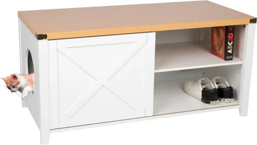Needs&wants WONDERMAKE® Katzenschrank Groß Für Katzentoilette XXL Aus Holz Mit Schuhschrank Sitzkommode, Katzenklo-Schrank Kommode, Design Katzenhaus Toilette Klo, 110 X 50 X 53 Cm, Weiß Braun -Garten- & Gewächshäuser Geschäft bc8d9a08e13a707f92bfecf8bb8cb767