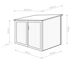 Westmann Fahrradgarage Gartenbox Anthrazit 200x203x158 Cm -Garten- & Gewächshäuser Geschäft bce33763cd03d1bf6d974efdf4100610