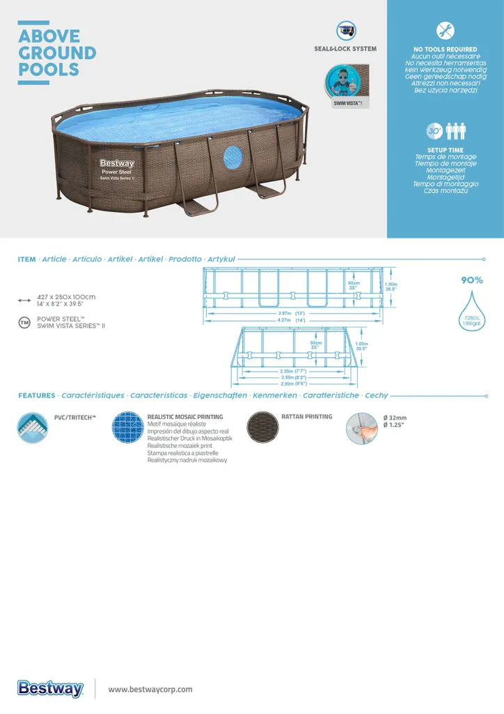 Bestway Power Steel Swim Vista Ovales Schwimmbecken 427 X 250 X 100 Cm 4 Bestway Power Steel Swim Vista Ovales Schwimmbecken 427 X 250 X 100 Cm – Bild 4