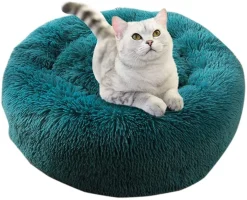 FAYECOM Hundebett Tierbtt Katzenbett Hundesofa Katzensofa Kissen Flauschig, Weich U. Waschbar Für Katzen Hunde 60CM-Cyan