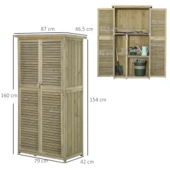 Outsunny Geräteschuppen Gerätehaus Geräteschrank Schuppen Garten 4 Fächer Grau 87 X 46,5 X 160cm -Garten- & Gewächshäuser Geschäft bd5ee9af74fe536dacbe61a8281c7b95
