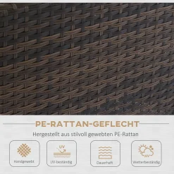 Outsunny 4 Tlg. Rattan Gartenmöbel-Set, Gartengarnitur Mit Kissen, Sitzgruppe Mit 2 Doppelsofa, 2 Stühlen, 1 Couchtisch, Sitzgarnitur Für Garten, Terrasse, Metall+Polyester, Beige -Garten- & Gewächshäuser Geschäft bd60f617ba637762719d3afbf28f998c