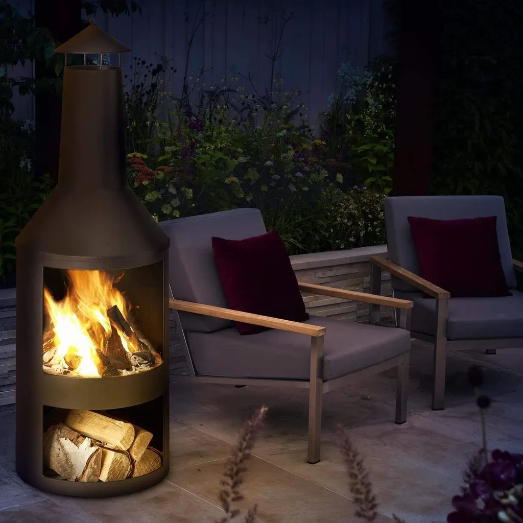 FireStove RESCH 502594 Terrassenkamin / Gartenkamin Mit Funkenschutz, 45 X 135 Cm, Feuerstelle Hitzebeständig & Rostfrei, Feuerkorb Für Terrasse / Garten 2 FireStove RESCH 502594 Terrassenkamin / Gartenkamin Mit Funkenschutz, 45 X 135 Cm, Feuerstelle Hitzebeständig & Rostfrei, Feuerkorb Für Terrasse / Garten – Bild 2