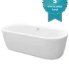 Calmwaters® Freistehende Badewanne 180x80 Cm, Acrylwanne Modern Soft, Duo-Badewanne Für 2 Personen, Maße 180 X 80 Cm, Freistehende Wanne Oval, Runde Badewanne Freistehend, Duowanne Weiß, 02SL3337
