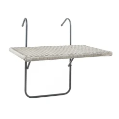 Haushalt International HI Balkon-Klapptisch Mit Platte In Rattan-Optik 60x40 Cm Grau -Garten- & Gewächshäuser Geschäft bd8757916808f1acfff2e6d2bec3238e