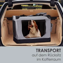 Juskys Hundetransportbox Lassie XL (grau) Faltbar - 58 X 82 X 58 Cm - Hundebox Mit Decke, Tasche & Griffen – Stoff Autotransportbox Für Hunde 14 Juskys Hundetransportbox Lassie XL (grau) Faltbar - 58 X 82 X 58 Cm - Hundebox Mit Decke, Tasche & Griffen – Stoff Autotransportbox Für Hunde -Garten- & Gewächshäuser Geschäft bd99c4fdb75535e59b48f450f24fed44
