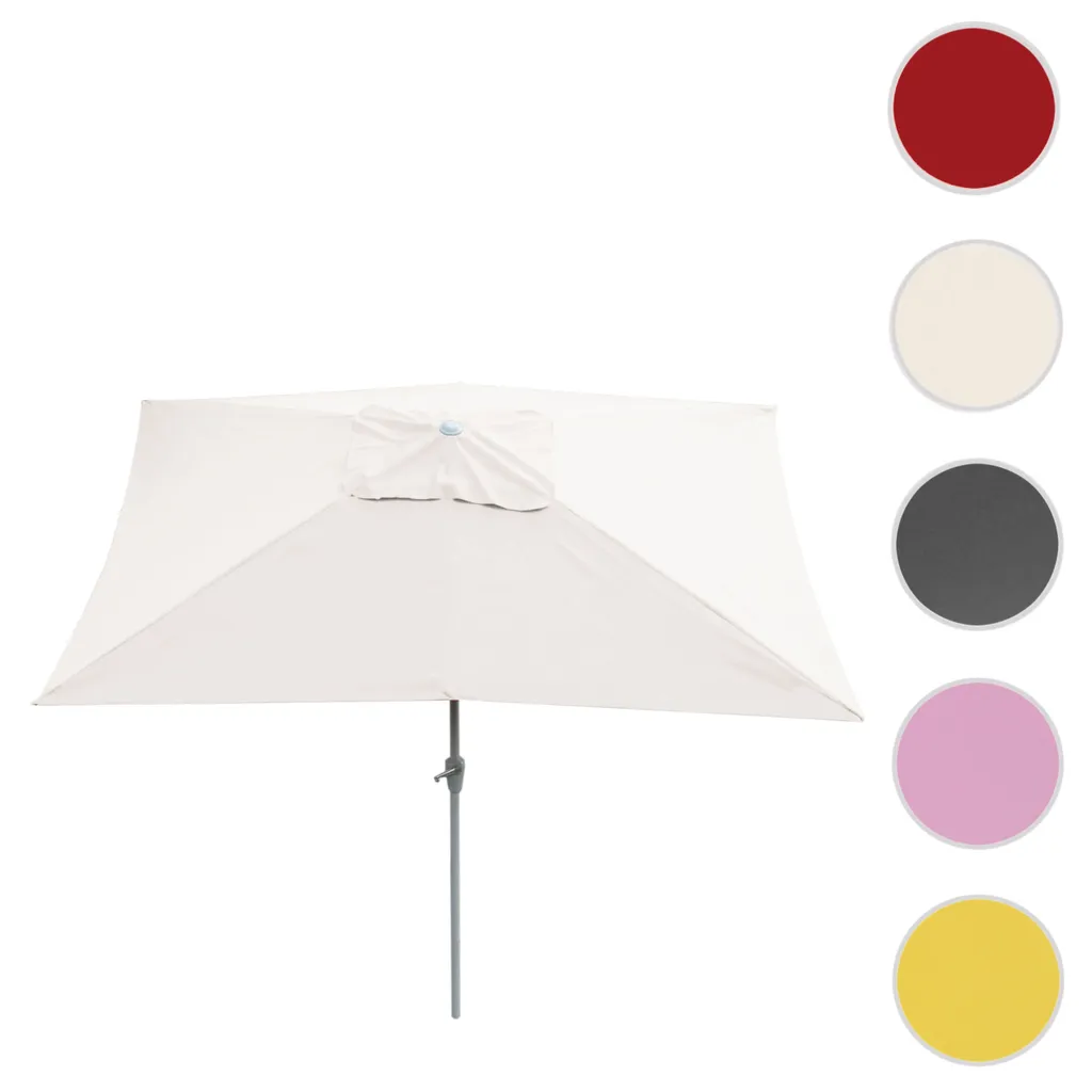 Mendler Sonnenschirm Castellammare, Gartenschirm, 2x3m Rechteckig Neigbar, Polyester/Alu 4,5kg Creme 7 Mendler Sonnenschirm Castellammare, Gartenschirm, 2x3m Rechteckig Neigbar, Polyester/Alu 4,5kg Creme – Bild 7