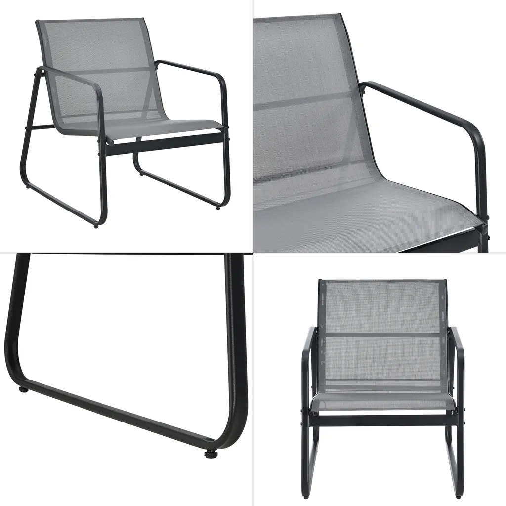 En.casa Gartenmöbelset Palencia Sitzgruppe Gartengarnitur Sitzbank Für 2 Personen Mit Couchtisch Gestell Aus Stahl Hellgrau Schwarz 6 En.casa Gartenmöbelset Palencia Sitzgruppe Gartengarnitur Sitzbank Für 2 Personen Mit Couchtisch Gestell Aus Stahl Hellgrau Schwarz – Bild 6