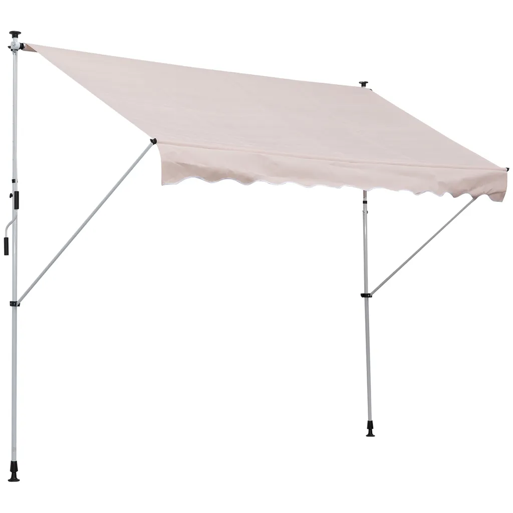 Outsunny Markise Gelenkarmmarkise Klemmmarkise Höhenverstellbar Sonnenschutz Faltarm Handkurbel Balkon Alu Beige 200 X 150 Cm 6 Outsunny Markise Gelenkarmmarkise Klemmmarkise Höhenverstellbar Sonnenschutz Faltarm Handkurbel Balkon Alu Beige 200 X 150 Cm – Bild 6