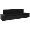 VidaXL Modulares 3-Sitzer-Sofa Poly Rattan Schwarz