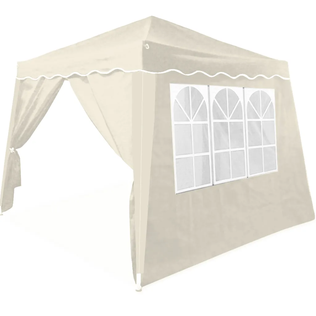 Deuba Faltpavillon 3x3 M + 4 Seitenwände Mit Seitenfenster, Farbe:creme 1 Deuba Faltpavillon 3x3 M + 4 Seitenwände Mit Seitenfenster, Farbe:creme