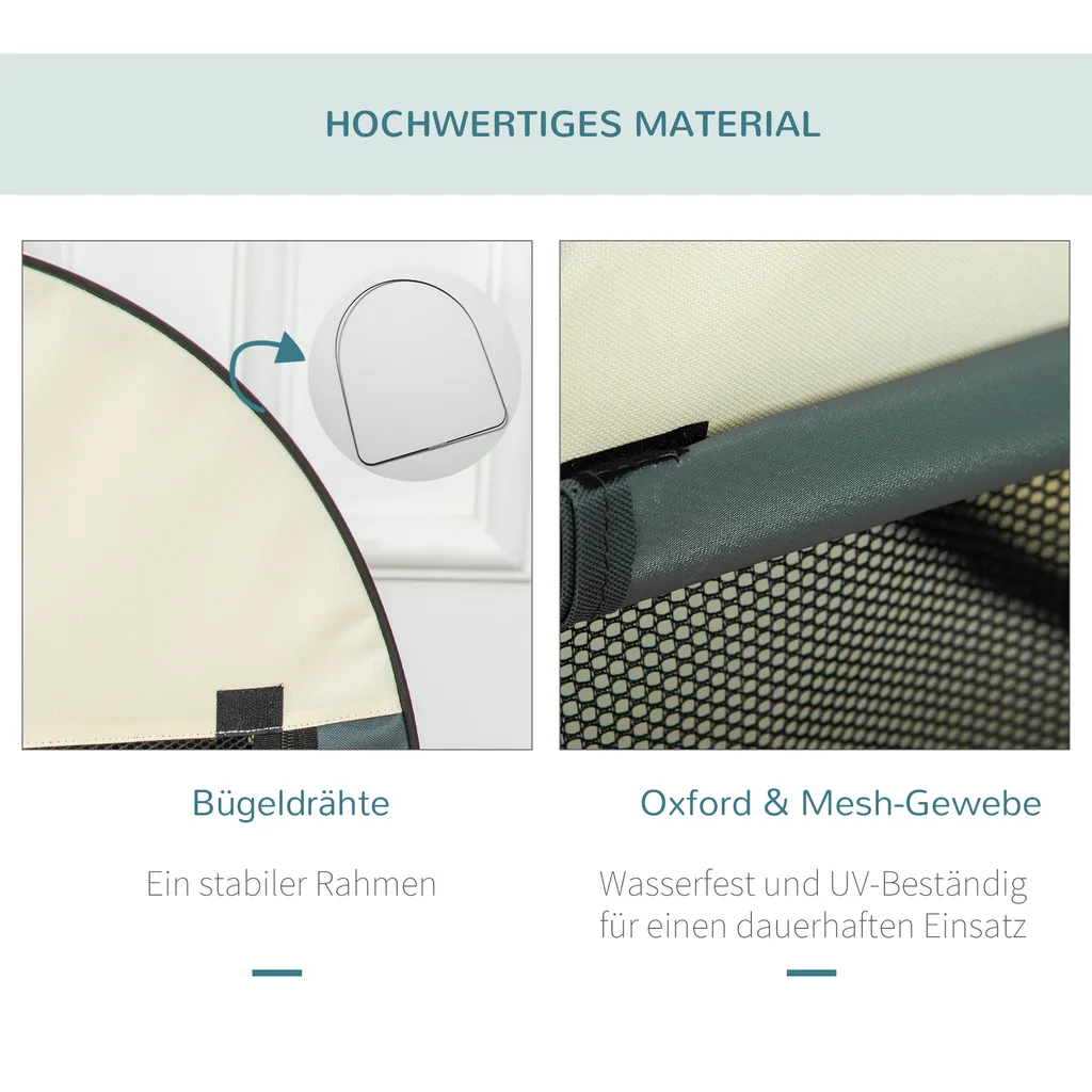 PawHut Hundebox Faltbare Hundetransportbox Transportbox Für Haustier Katzen Dunkelgrau 97 X 71 X 76 Cm 4 PawHut Hundebox Faltbare Hundetransportbox Transportbox Für Haustier Katzen Dunkelgrau 97 X 71 X 76 Cm – Bild 4