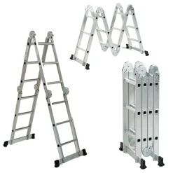 ISL GmbH Starlyf® Starlyf Multiple Ladder 12 In 1 - Mehrzweckleiter, Leiter Aus Aluminium, Klappbar, Multifunktional, Rutschfest, Maximale Traglast 150 Kg - Aus Der TV Werbung