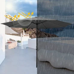 EINFEBEN 3.5m Sonnenschirm Gartenschirm Wasserabweisend Terrassenschirm UV40+ Mit Handkurbel Balkon Marktschirm,Grau,3.5m -Garten- & Gewächshäuser Geschäft be1c5e182032ae9a671c16ae2ddc4dfb