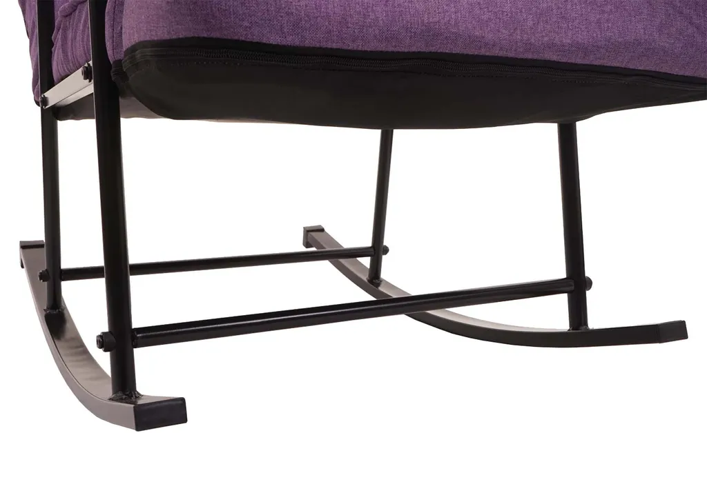 Mendler Schaukelstuhl HWC-K40, Schaukelsessel Schwingstuhl Relaxsessel, Liegefunktion Metall Stoff/Textil Lila-flieder 6 Mendler Schaukelstuhl HWC-K40, Schaukelsessel Schwingstuhl Relaxsessel, Liegefunktion Metall Stoff/Textil Lila-flieder – Bild 6