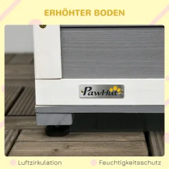PawHut Hundehütte, Tannenholz, Hundehaus Mit 2 Schüsseln Und Terrasse, Kleintierhaus Für Kleine Hunde Mit Asphaltdach, Erhöhtes Design, Outdoor, Wetterbeständig, Grau, 103 X 62 X 60-66 Cm 16 PawHut Hundehütte, Tannenholz, Hundehaus Mit 2 Schüsseln Und Terrasse, Kleintierhaus Für Kleine Hunde Mit Asphaltdach, Erhöhtes Design, Outdoor, Wetterbeständig, Grau, 103 X 62 X 60-66 Cm -Garten- & Gewächshäuser Geschäft be2b7d16f626e1cc0c91c812741f6337