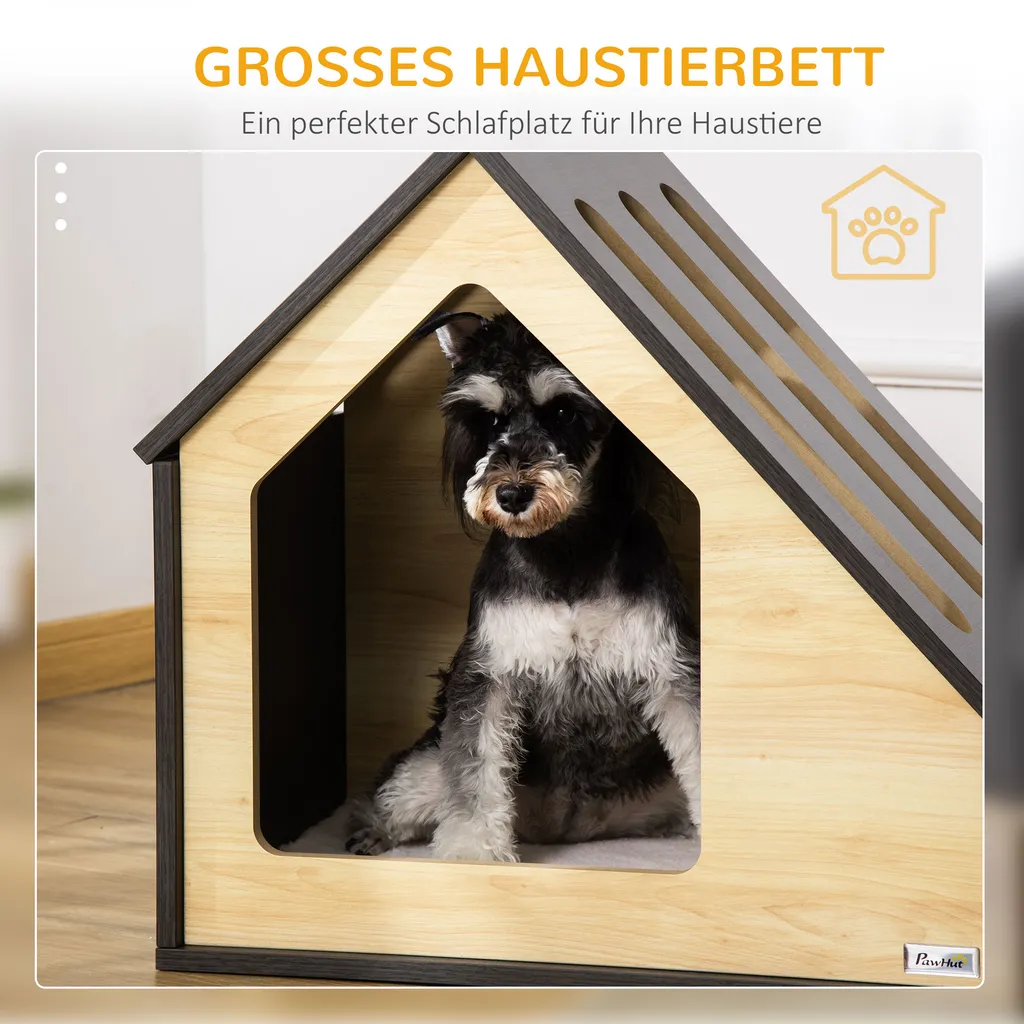 Pawhut Hundehütte Aus Holz Indoor Katzenhöhle Katzenhaus Hundeschlafplatz Mit Kissen Hundehaus Hundehöhle Mit Schrägem Dach Für Kleine Hunde Bis 8 Kg 60 X 40 X 59,2 Cm 6 Pawhut Hundehütte Aus Holz Indoor Katzenhöhle Katzenhaus Hundeschlafplatz Mit Kissen Hundehaus Hundehöhle Mit Schrägem Dach Für Kleine Hunde Bis 8 Kg 60 X 40 X 59,2 Cm – Bild 6