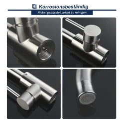 Homelody Wasserhahn Küche Mit 2 Strahlarten 360° Drehbar Küchenarmatur Edelstahl Spültischarmatur Hochdruck Armatur Mischbatterie Küche Matt Gebürstet -Garten- & Gewächshäuser Geschäft be33acf02df2e9a9c9787f664d7d9cdd