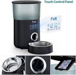 PUPPY KITTY 4L Touchscreen Automatischer Futterautomat Für Katze Und Hund, Timer Futterspender Mit 1-5 Mahlzeiten, Mit Benutzerdefinierter Abgabeton, Portionskontrolle, Edelstahlschale, Schwarz -Garten- & Gewächshäuser Geschäft be4822bdd9a59a93b6c21cd9ef3a0042