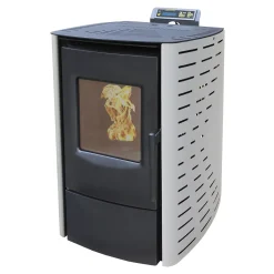 Nemaxx P6 Pelletofen Pelletkamin Pelletkaminofen 6 KW Kaminofen Heizofen Pellet Ofen Kamin Pelletheizung Heizung - Weiß - WiFi-Ready