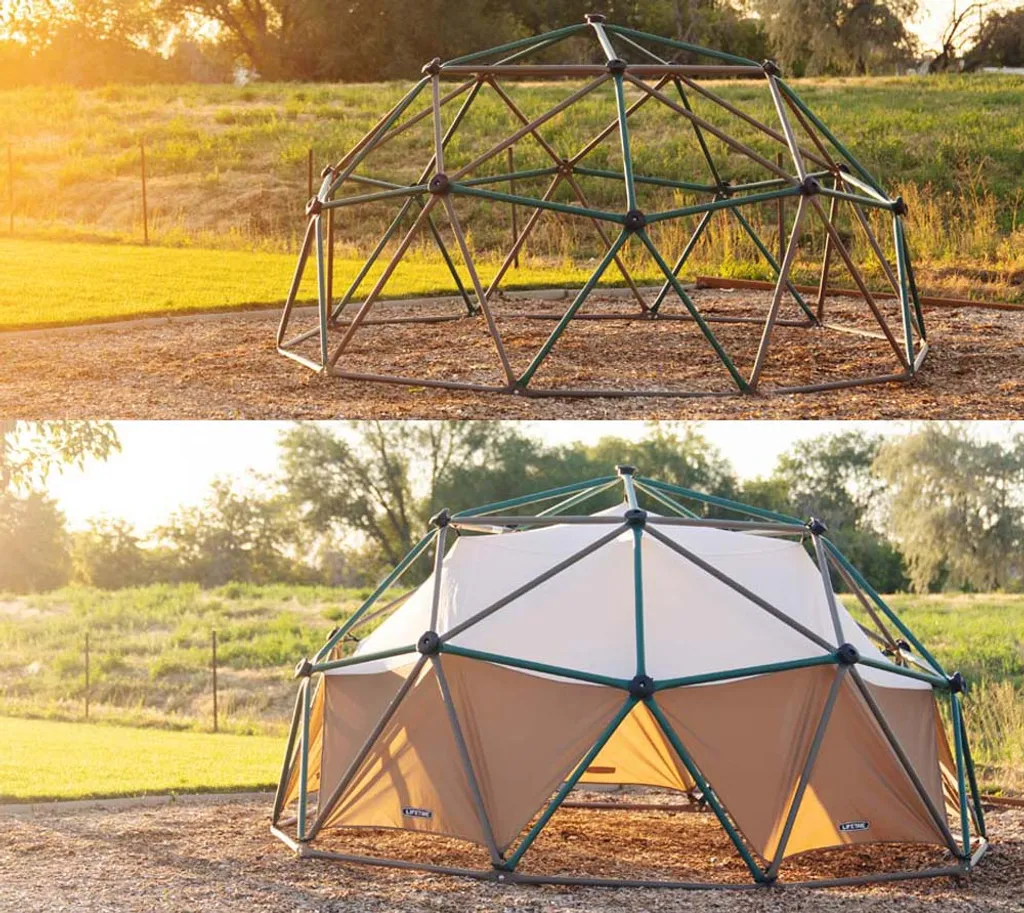 Lifetime Geometrisches Klettergerüst, Kletterkugel "Geodome" Mit Abdeckung, Spielzelt Grün / Bronze Ø 305 X 152 Cm 5 Lifetime Geometrisches Klettergerüst, Kletterkugel "Geodome" Mit Abdeckung, Spielzelt Grün / Bronze Ø 305 X 152 Cm – Bild 5