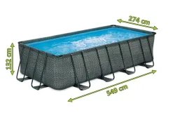 Summer Waves Premium FRAME Pool, Rattanoptik, PVC/Stahl, 549x274x132, Jede Menge Zubehör Inklusive, Rechteckig -Garten- & Gewächshäuser Geschäft beb020472fc4745ffeea1a9bd74d14e2