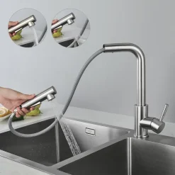 CECIPA Wasserhahn Küche Ausziehbar, Küchenarmatur Mit Brause Zwei Wasserstrahlarten, Spültischarmatur 360° Schwenkbar, Mischbatterie