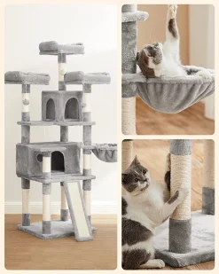 FEANDREA Kratzbaum, XXL Katzenbaum, 172 Cm, Hellgrau PCT019W01 -Garten- & Gewächshäuser Geschäft beee1f855af991cc224fb73c4b5ed270