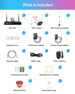 ZOSI 2K Überwachungskamera Set Aussen WLAN, 8CH 5MP NVR Mit 2TB Festplatte Und 8X 3MP IP Kamera, 100ft Nachtsicht, H.265+ Videokomprimierung -Garten- & Gewächshäuser Geschäft bef66973d47ac33f0aad78fd9b28584c