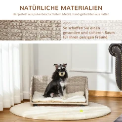 PawHut Haustiersofa Hundebett Rattan Mit Kissen Vier Füßen Haustierbett Katzenbett Hundekorb Hundesofa Für Kleine Hunde Hellgrau+Weiß 70,5 X 40 X 37,5 Cm 12 PawHut Haustiersofa Hundebett Rattan Mit Kissen Vier Füßen Haustierbett Katzenbett Hundekorb Hundesofa Für Kleine Hunde Hellgrau+Weiß 70,5 X 40 X 37,5 Cm -Garten- & Gewächshäuser Geschäft bef93b494ede1225635f68b3387c7d3d