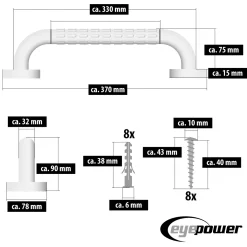 Eyepower Anti-Rutsch Badewannengriff 30 Cm Senioren Griff Bad Haltegriff Edelstahl Weiß 11 Eyepower Anti-Rutsch Badewannengriff 30 Cm Senioren Griff Bad Haltegriff Edelstahl Weiß -Garten- & Gewächshäuser Geschäft bf269f33ed0431436f1f920cf0f222a7