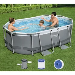 Bestway® Power Steel™ Frame Pool Set Mit Filterpumpe 305 X 200 X 84 Cm, Grau, Oval -Garten- & Gewächshäuser Geschäft bf7ade615d0fa628345afd5bfa0d3696