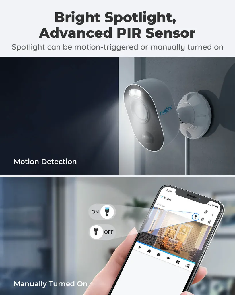Reolink Lumus 1080P WLAN IP Überwachungskamera Außen Mit Spotlight, IR-Nachtsicht, Sirene Alarm, 2-Wege-Audio, PIR Bewegungserkennung, 128 Micro SD-Kartenslot, Cloudspeicherung, Weiß 11 Reolink Lumus 1080P WLAN IP Überwachungskamera Außen Mit Spotlight, IR-Nachtsicht, Sirene Alarm, 2-Wege-Audio, PIR Bewegungserkennung, 128 Micro SD-Kartenslot, Cloudspeicherung, Weiß – Bild 11