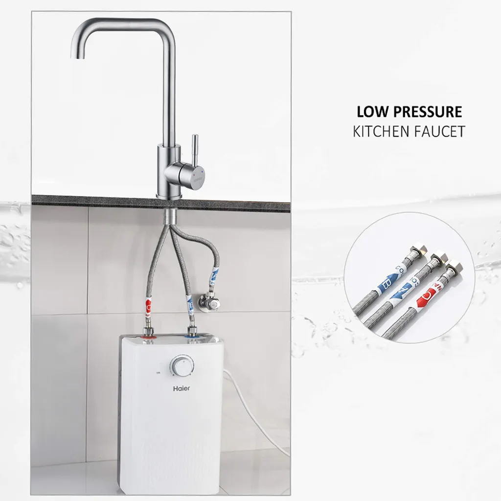 Lonheo Niederdruck Küche Wasserhahn, 360° Küchenarmatur, Mischbatterie, Spültischarmatur Für Durchlauferhitzer, Mit 3 Anschlussschläuchen 2 Lonheo Niederdruck Küche Wasserhahn, 360° Küchenarmatur, Mischbatterie, Spültischarmatur Für Durchlauferhitzer, Mit 3 Anschlussschläuchen – Bild 2