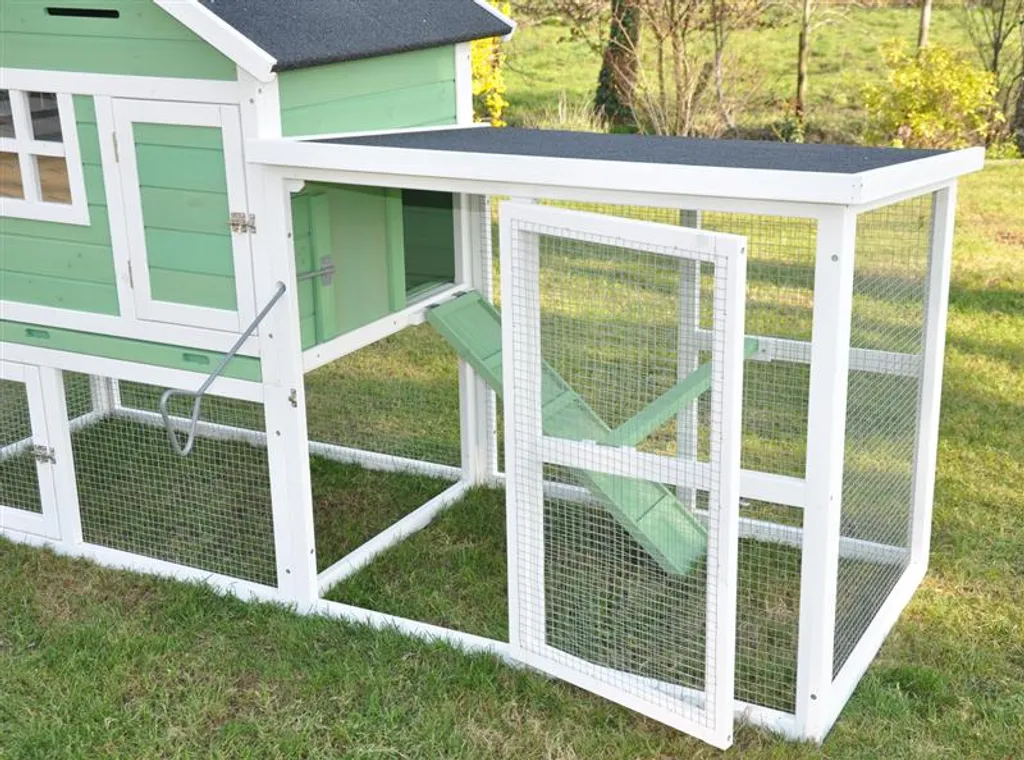 Nanook Hühnerstall Hühnerkäfig Mit Legebox - Grün - 188 X 63 X 115 Cm 4 Nanook Hühnerstall Hühnerkäfig Mit Legebox - Grün - 188 X 63 X 115 Cm – Bild 4