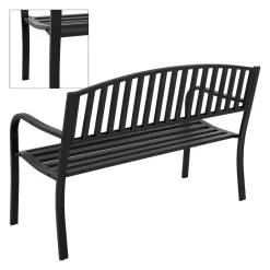 ProGarden Gartenbank Metall 127x50x85 Cm Schwarz -Garten- & Gewächshäuser Geschäft c002cafa99223038ae671c6f5a588f81