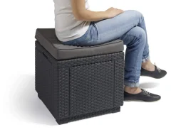 ALLIBERT By KETER Allibert Cube Sitzhocker H 39 X B 42 X T 42 Cm, Mit Stauraum, Graphitgrau -Garten- & Gewächshäuser Geschäft c02b8af455b09e3dea27bab73fcd7390