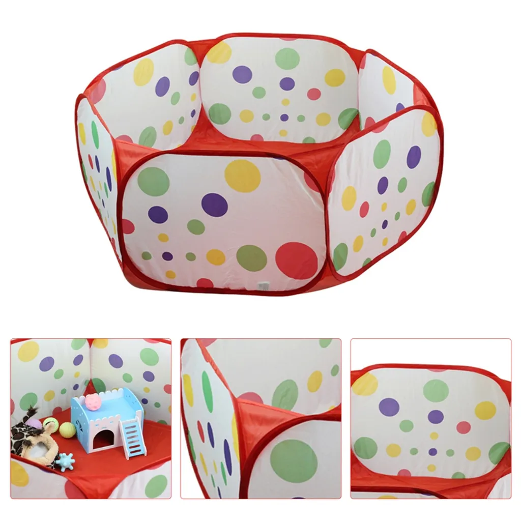 Stretoey Haustierzaun, Tragbarer Faltbar Dot Hamster Gehege, Kleiner Mittelgroßer Tierkäfig Sicherer Laufstall Für Hamster Meerschweinchen, 80x40cm, Rot Kleintier-Gehege 4 Stretoey Haustierzaun, Tragbarer Faltbar Dot Hamster Gehege, Kleiner Mittelgroßer Tierkäfig Sicherer Laufstall Für Hamster Meerschweinchen, 80x40cm, Rot Kleintier-Gehege – Bild 4