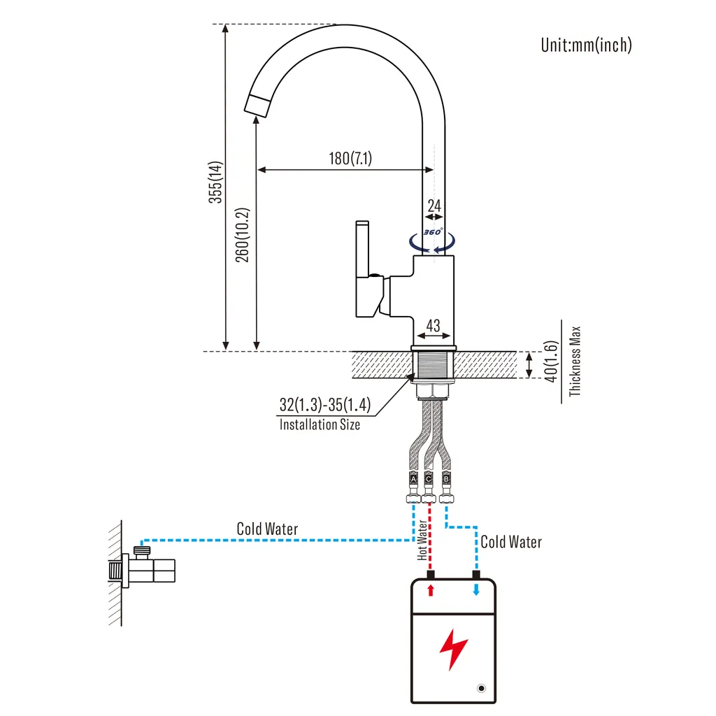 Auralum Niederdruck Wasserhahn Küche Armatur Schwarz Spültischarmatur Spüle Mischbatterie Für Kaltwasser Und Einen Wasserboiler 6 Auralum Niederdruck Wasserhahn Küche Armatur Schwarz Spültischarmatur Spüle Mischbatterie Für Kaltwasser Und Einen Wasserboiler – Bild 6