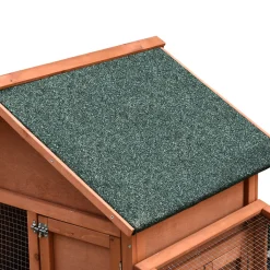 PawHut Kleintierstall Kleintierkäfig Mit Asphaltdach Freilaufgehege Doppelstöckig Tannenholz Natur 144 X 64,5 X 100 Cm -Garten- & Gewächshäuser Geschäft c087210149ca703bce36a790f9b5c8a5